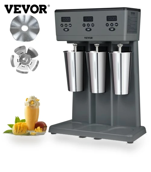 Triple Head Commercial Milkshake Maker with 3 Stainless Steel Cups — Milkshake Makers by VEVOR