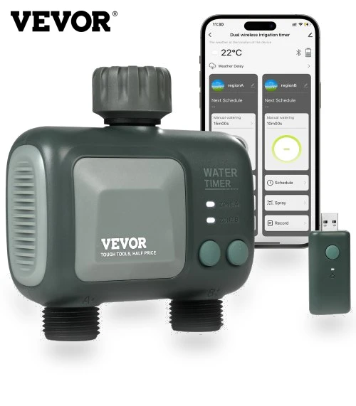 WiFi Smart Sprinkler Timer with 2 Outlets — Irrigation Systems by VEVOR