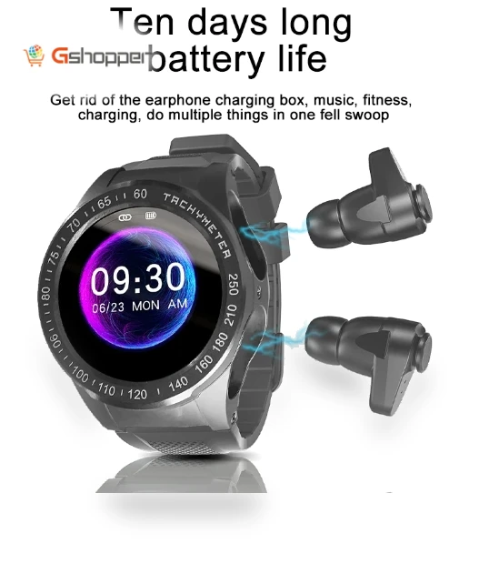 2-in-1 Smartwatch with Wireless Earbuds — Smartwatches and Fitness Trackers by Aipower