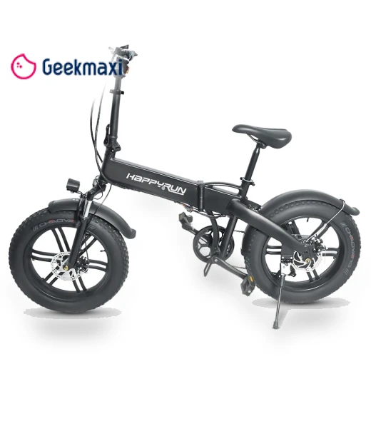 Foldable Electric Bike with 350W Motor and Snow Tires — Bikes by Happyrun