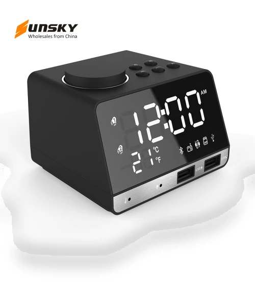 LED Bluetooth Speaker with Alarm Clock and FM Radio — Soundbars