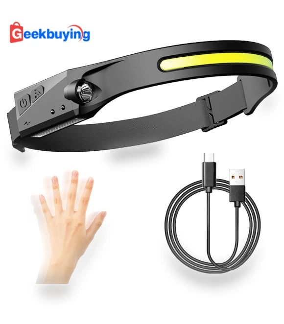 LED Headlamp with Motion Sensor & USB Charging — Headlamps