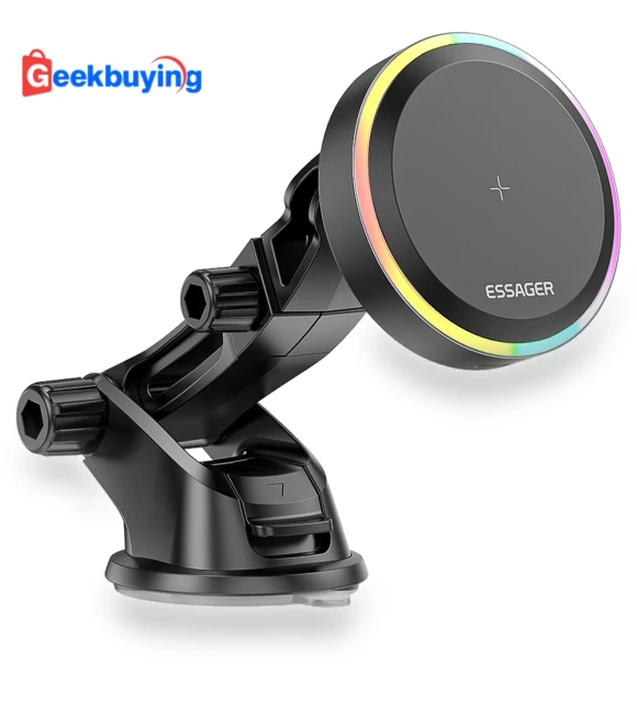 Magnetic Wireless Car Phone Holder with RGB Lighting — Chargers by ESSAGER