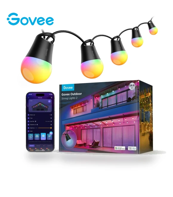 Outdoor String Lights RGBICW 45m — Portable Power Stations by Govee