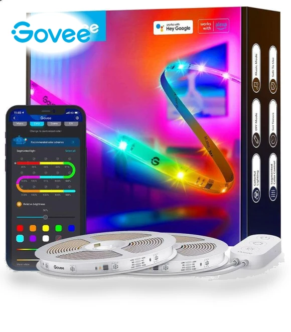 RGBIC LED Strip Lights With Protective Coating, 20m — Smart TV Light Bars by Govee