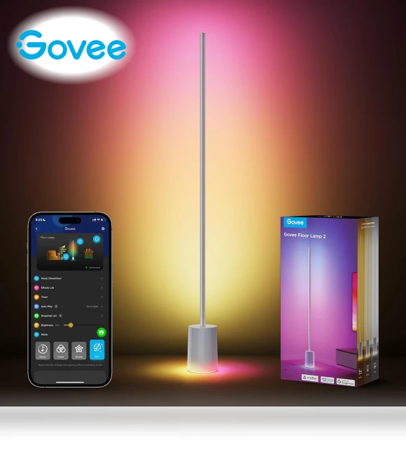 Smart LED Floor Lamp with Music Sync — Smart TV Light Bars by Govee