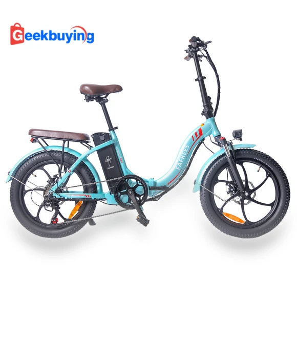 20-inch Folding Electric Bike with Fat Tires - Blue — Bikes by Fafrees