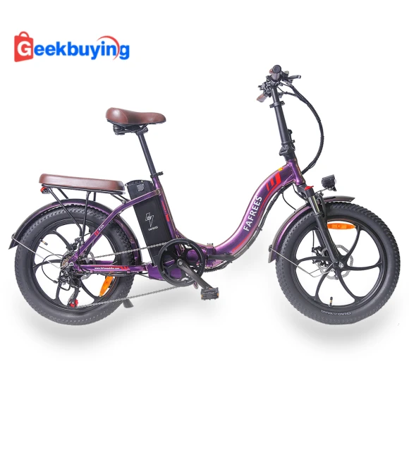 20-inch Folding Electric Bike with Fat Tires - Purple — Bikes by Fafrees