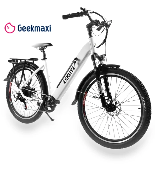 27.5" Electric Mountain Bike - White — Bikes by ESKUTE