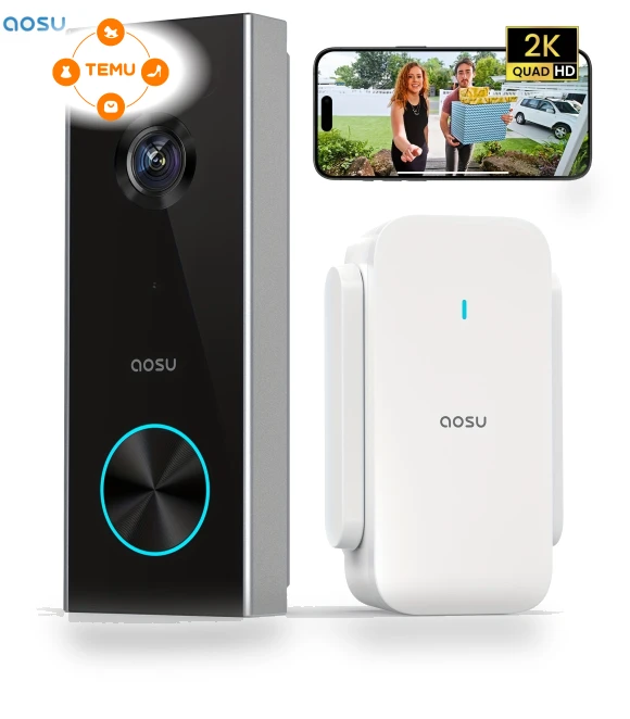 2K HD Video Doorbell Camera with AI Detection — Doorbells by AOSU