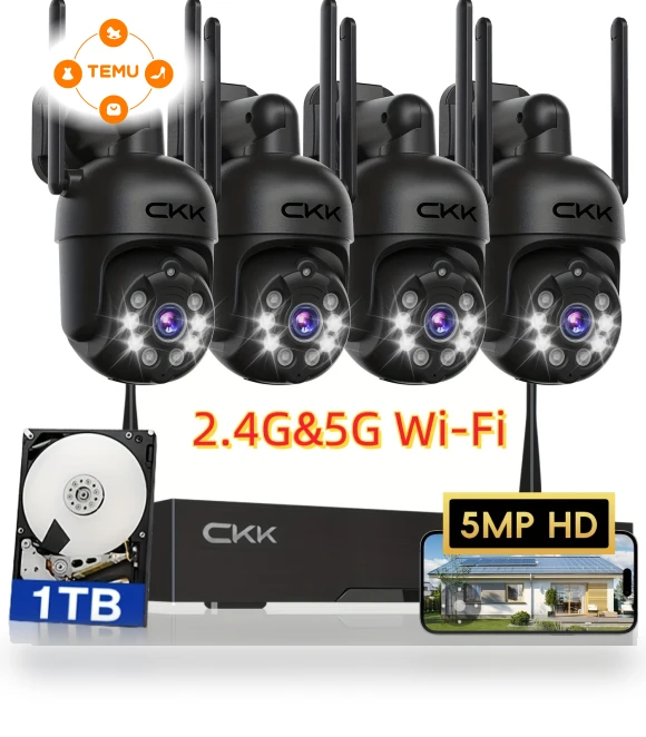 3K Wireless Security System with 4 PTZ Cameras — Cameras