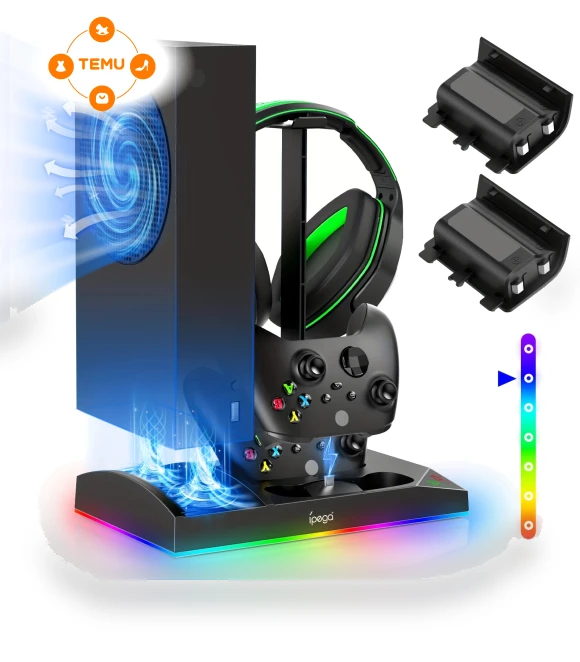 Dual Controller Charging Stand with Cooling Fan for Series S — VR