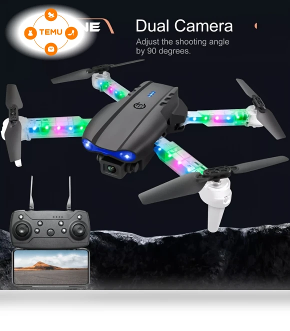 Foldable Dual Camera Drone with LED Lights — Robots and Drones by ZYZM