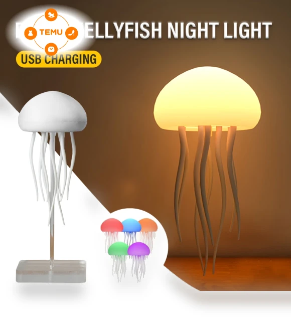 Jellyfish Night Light with RGB Gradient & Touch Sensor — Automation Devices