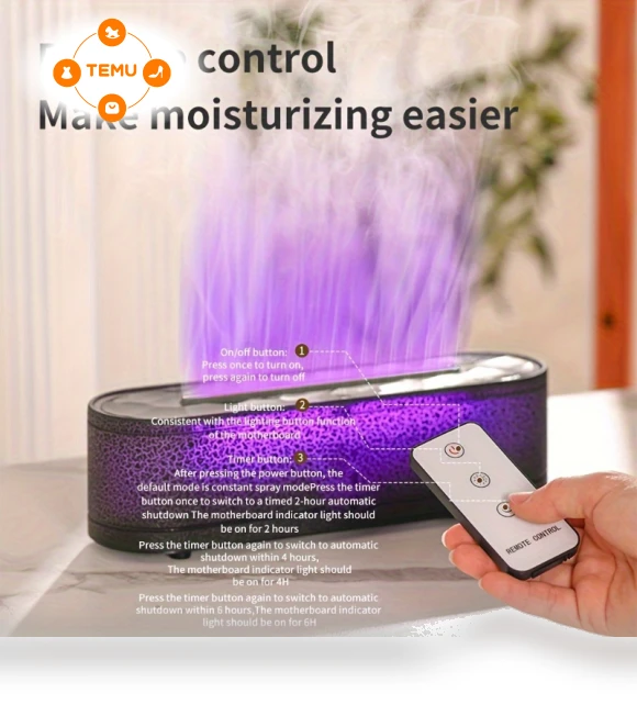 Light Flame Simulation Humidifier 1200ml — Humidifiers