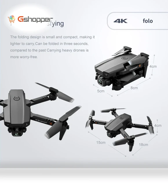 Mini Foldable Quadcopter with Dual Camera — Robots and Drones