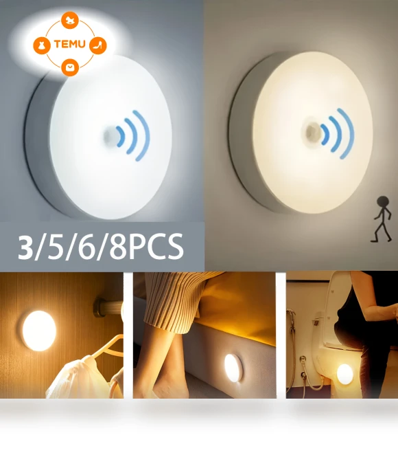 Motion Sensing LED Night Light with Magnetic Mount — Alarms