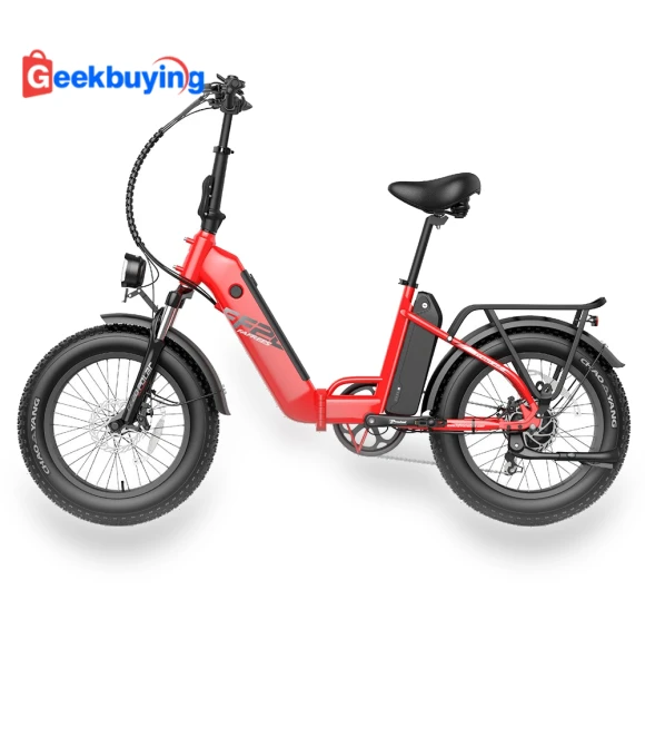 Polar FF20 Electric Fat Tire Bike with Dual Batteries - Red — Bikes by Fafrees