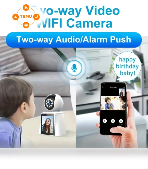 Smart Indoor WiFi Camera with 2.8" Display — Cameras