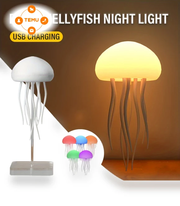 Smart LED Jellyfish Night Light with Base — Accessories