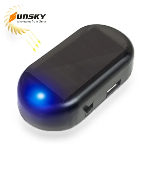 Solar Powered Car Security LED Light with Blue Flash — Alarms