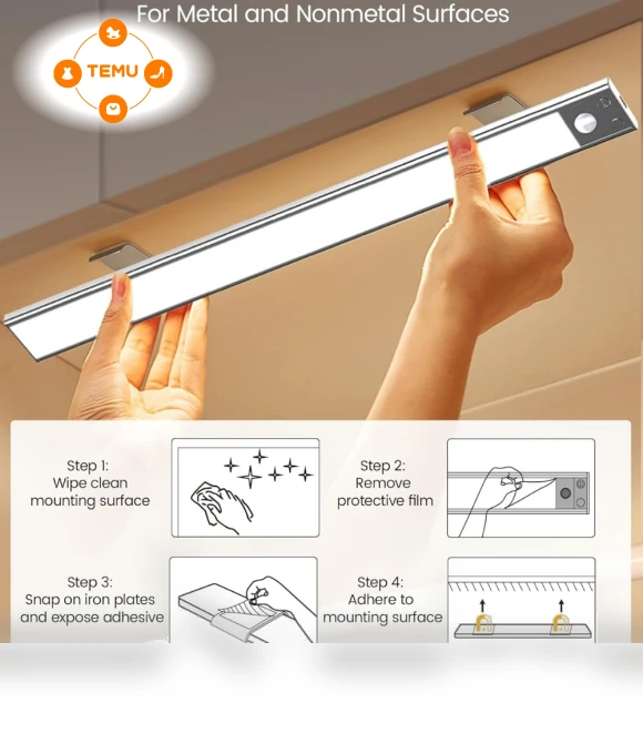 Under Cabinet Motion Sensor Lights, 16-inch — Smart TV Light Bars by Superdanny