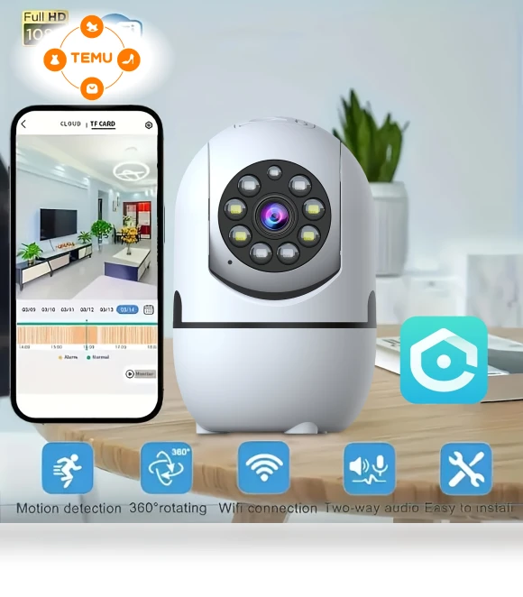 360° Pan & Tilt Security Camera 1080p — Cameras