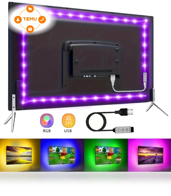 LED Strip Light with Remote Control — Smart TV Light Bars