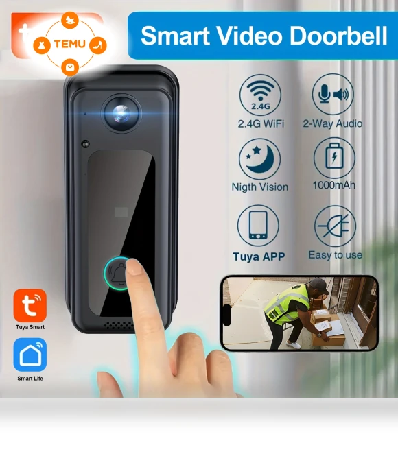 WiFi Video Doorbell with Built-in Battery — Doorbells