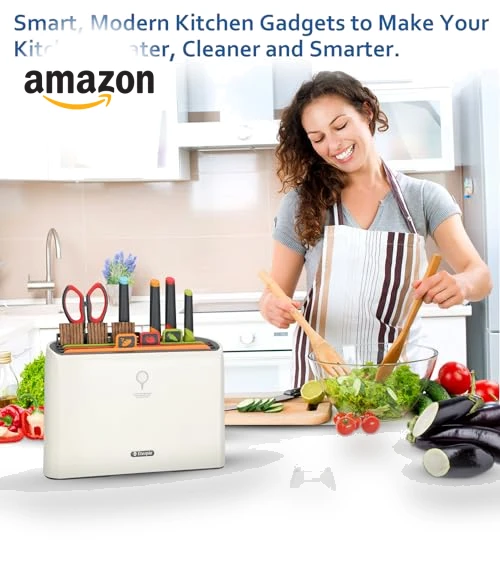 Smart Cutting Board and Knife Set with Self-Cleaning Feature — Cutting Boards