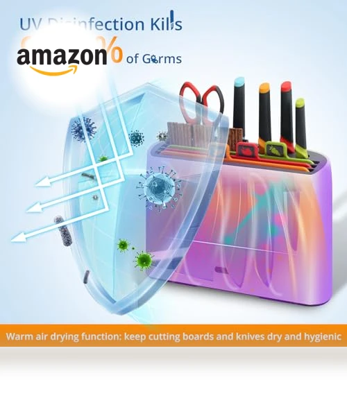 Smart Cutting Board and Knife Set with Self-Cleaning Feature — Cutting Boards