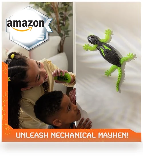 Rechargeable Remote Control Robot Gecko Toy for Kids — Interactive Figures & Robots, HEX BOTS