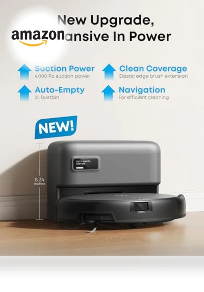 Robot Vacuum with Self Emptying Station, 60 Days Hands Free Cleaning, Ultra-Slim Design — Smart Cleaning Robots, eufy