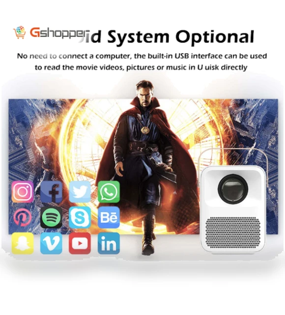 HD Smart Projector with Battery — Home Theater Projectors, WEJOY
