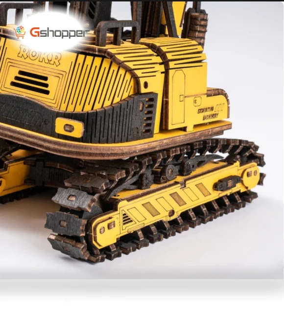 Excavator Engineering Vehicle 3D Wooden Puzzle — , Robotime