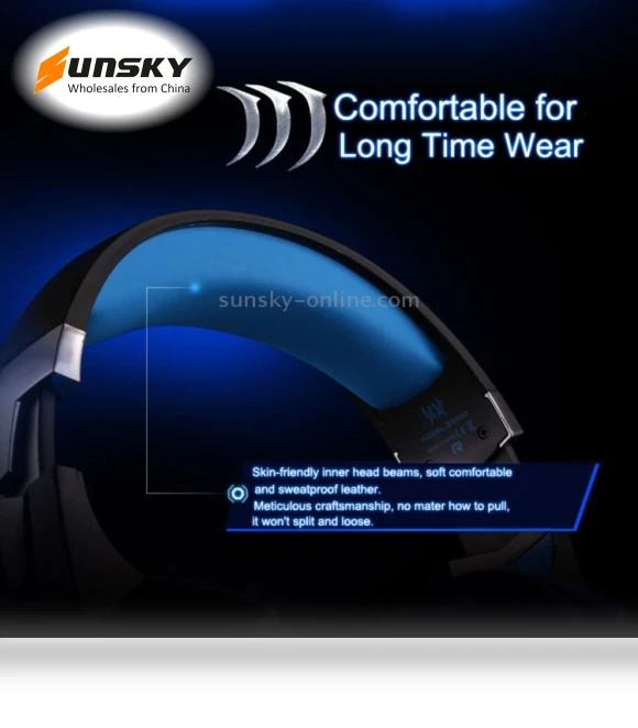 Over-ear Gaming Headset with Mic and LED Light — Headsets, KOTION EACH