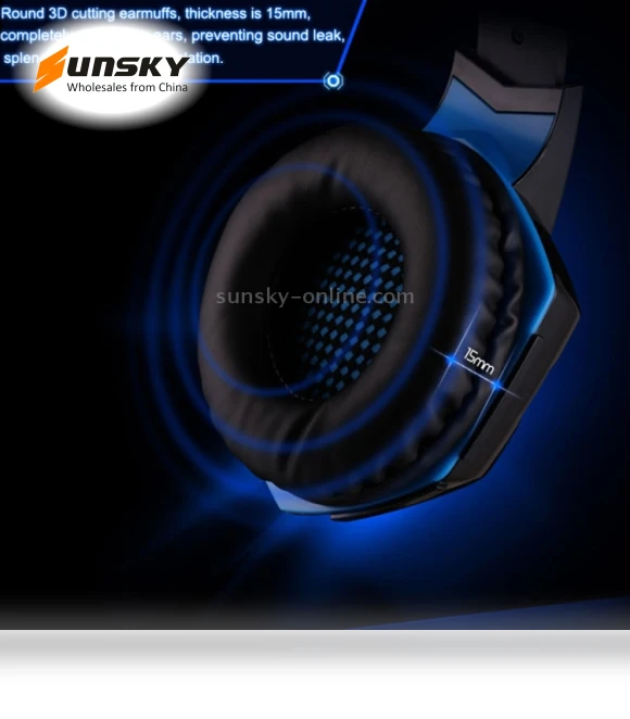 Over-ear Gaming Headset with Mic and LED Light — Headsets, KOTION EACH