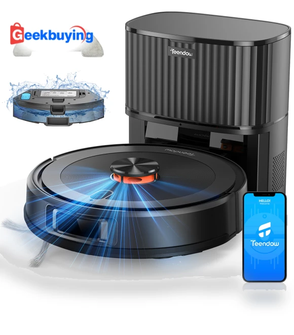 2-in-1 Robot Vacuum Cleaner and Mop with Auto-empty Station — Smart Cleaning Robots, Teendow