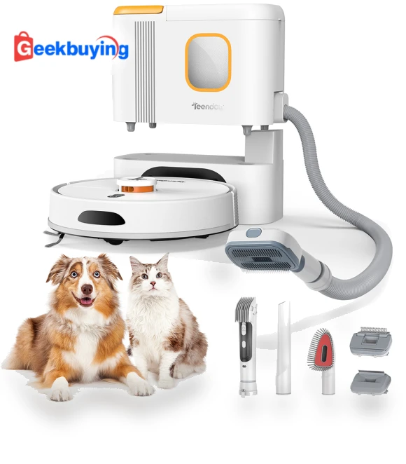 2in1 Robot Vacuum Cleaner & Pet Grooming Tool — Smart Cleaning Robots, Teendow