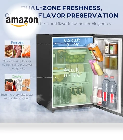 Mini Fridge with Freezer — Mini Fridges, HOMCOM