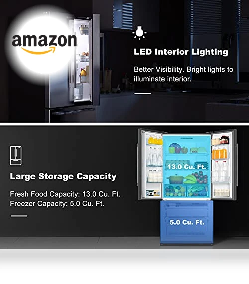 French Door Refrigerator with Installed Ice Maker and Bottom Freezer — Cooling Solutions, Galanz