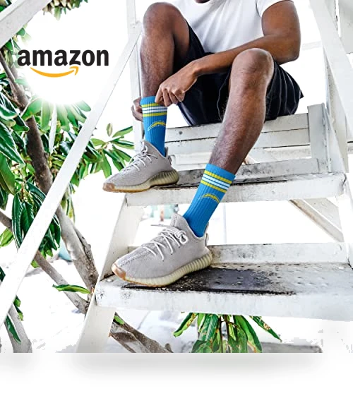 NFL 4-Stripe Deuce Performance Crew Socks — Athletic, For Bare Feet
