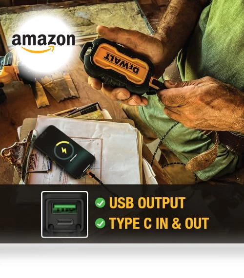 Portable Charger, Power Bank, 10,000 mAh Battery Pack with USB-C Port — Mobile Power Solutions, DEWALT