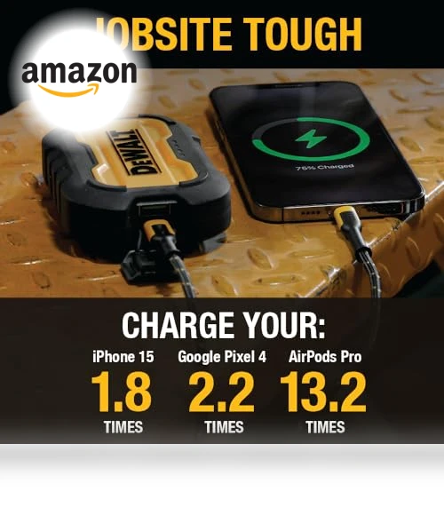 Portable Charger, Power Bank, 10,000 mAh Battery Pack with USB-C Port — Mobile Power Solutions, DEWALT