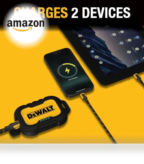 Portable Charger, Power Bank, 10,000 mAh Battery Pack with USB-C Port — Mobile Power Solutions, DEWALT
