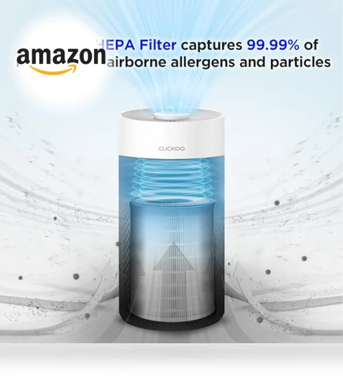 True HEPA Air Purifier for Bedroom — Activated Carbon Air Purifiers, CUCKOO