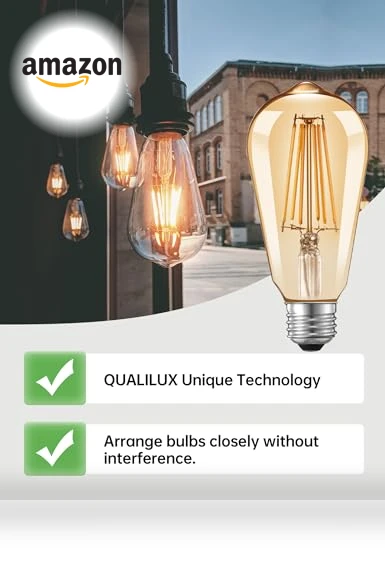 Vintage Amber Glass LED Filament Bulb — Street Lighting, Qualilux