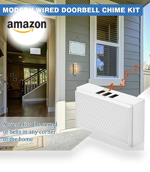 Wired Doorbell Chime Kit with Lighted Metal Push Buttons — Push Buttons, Saillong