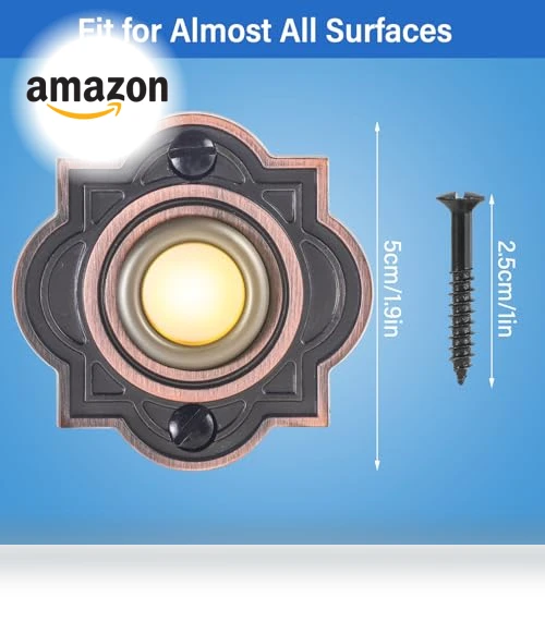 Wired Lighted Up LED Doorbell Button — Push Buttons, RANERVZ