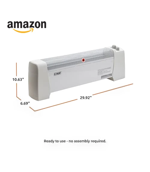 Baseboard Space Heater with Adjustable Thermostat — Portable Heating Solutions, EZ-HEAT